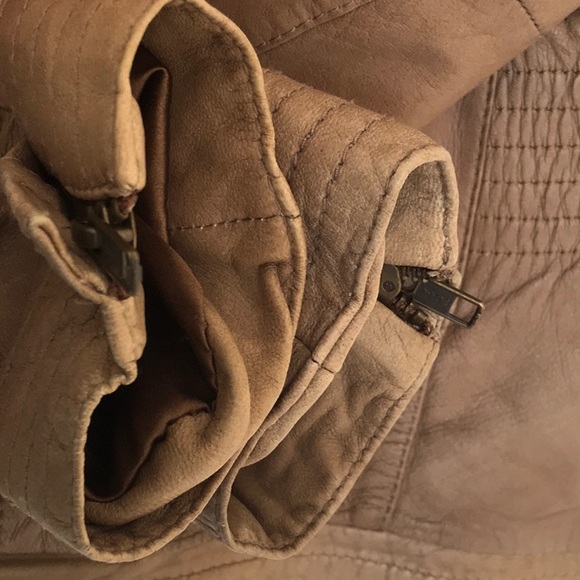 Leather Bomber Jacket UNWORN Tan - Picture 4 of 11